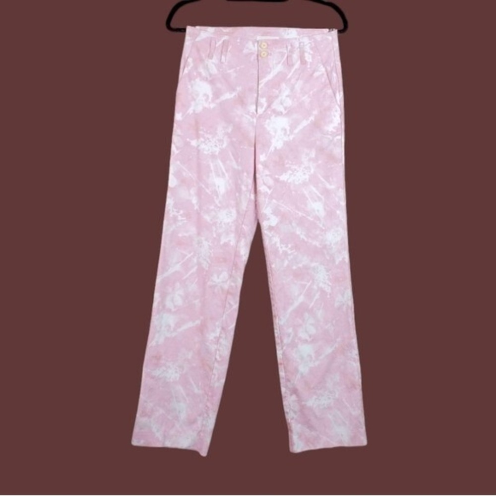 Anthropologie Womens Jaime Pink Tie Dye High Waist Pants Size 2